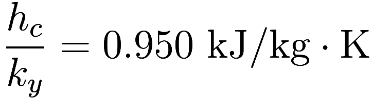  \frac {h_c}{k_y} = 0.950 \text{ kJ} / \text{kg} \cdot \text{K} 