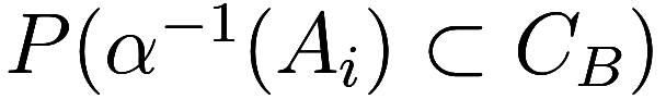 P(\alpha^{-1}(A_i) \subset C_B)