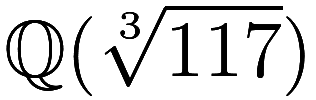 \mathbb Q(\sqrt[3]{117})