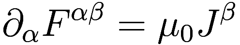  \partial_\alpha F^{\alpha \beta} = \mu_0 J^\beta 