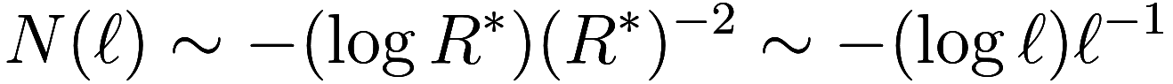 N(\ell) \sim - (\log R^*) (R^*)^{-2} \sim - (\log \ell) \ell^{-1}